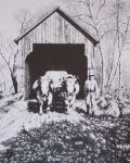 Oxen and Covered Bridge Pen & Ink Print