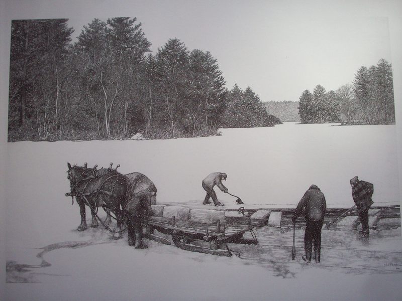 Ice Cutting Pen & Ink Print