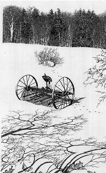 Hayrake Pen & Ink Print