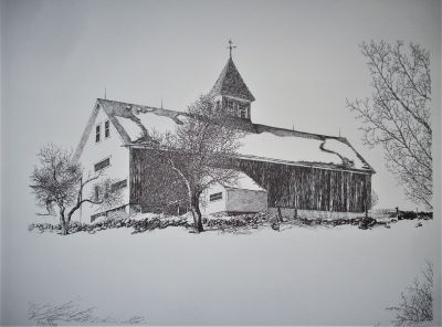 Sanborn Farm Pen & Ink Print